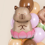 Шар (34''/86 см) Фигура, Капибара в лотосе, 1 шт., 26981