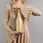 Пневмохлопушка (12/30 см), Бутылка Шампанское, Круги фольга, Золото/Серебро, 1 шт., 723039