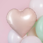 Шар (18''/46 см) Сердце, Пыльная роза, Сатин, 1 шт., 26441