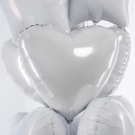 Шар (19''/48 см) Сердце, Белый блеск, 1 шт., 757970
