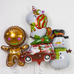 Шар (27''/69 см) Фигура, Автомобиль Деда Мороза, 1 шт., 19757