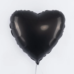 Шар (18''/46 см) Сердце, Черный, Сатин, 1 шт., 201500SN