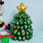 Шар (15''/38 см) Мини-фигура 3d, Новогодняя елка, 1 шт. в уп., 24385