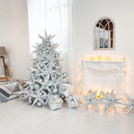 Шар 3D (41''/104 см) Звезда, Составная, Серебро, 1 шт. в уп., 222254