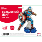 Шар 3D (42''/107 см) Фигура на подставке, Мститель Капитан, 1 шт. в уп., 24501