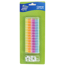 Свечи Белые полоски, Ассорти, 0,55*14,5 см, 10 шт. с держат., 620222