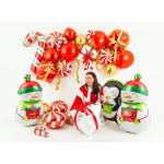 Шар (34''/86 см) Фигура, Пингвин с новогодним подарком, 1 шт., 35387