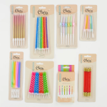 Свечи Цветное пламя, Ассорти, 0,5*6 + 3 см, 6 шт. с держат., 802942