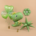 Шар (31''/79 см) Фигура, Динозаврик в короне, Светло-зеленый, Сатин, 1 шт. в уп., 26087P