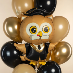 Шар (37''/94 см) Фигура, Сова Выпускник, Сатин, 1 шт., 27766