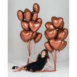 Шар (19''/48 см) Сердце, Терракота, Бохо, 1 шт., 228089