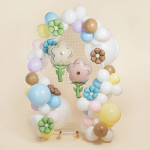 Шар (33''/84 см) Цветок, Кремовый, 1 шт., 27474