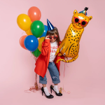 Шар (47''/119 см) Фигура, Леопард в солнечных очках, 1 шт. в уп., 26109P