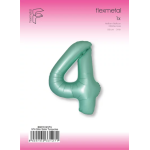 Шар (40''/102 см) Цифра, 4 Slim, Тиффани, Сатин, 1 шт. в уп., B901914STU