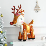 Шар (22''/56 см) Фигура 3D, Олень в цветочном венке, 1 шт. в уп., 15160P